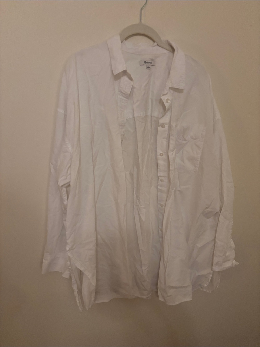 Madewell White Button-Up Oversized Shirt XL